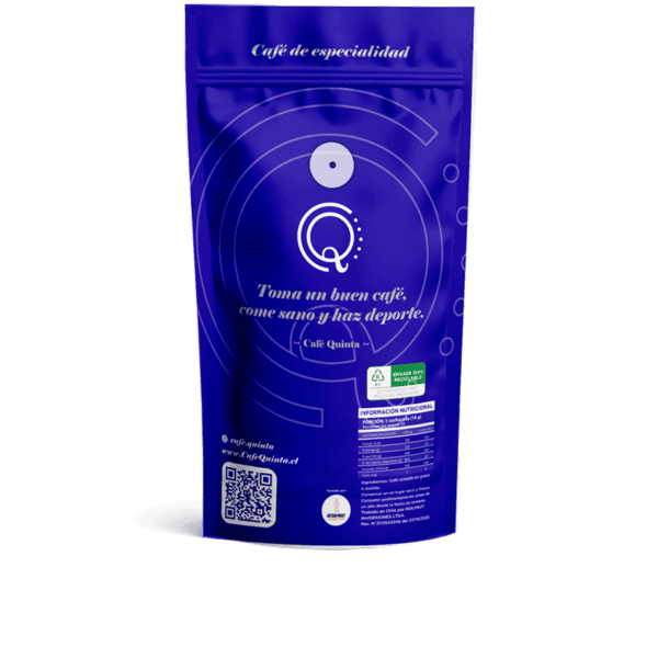 Envase Café tostado Perú 250g - posterior